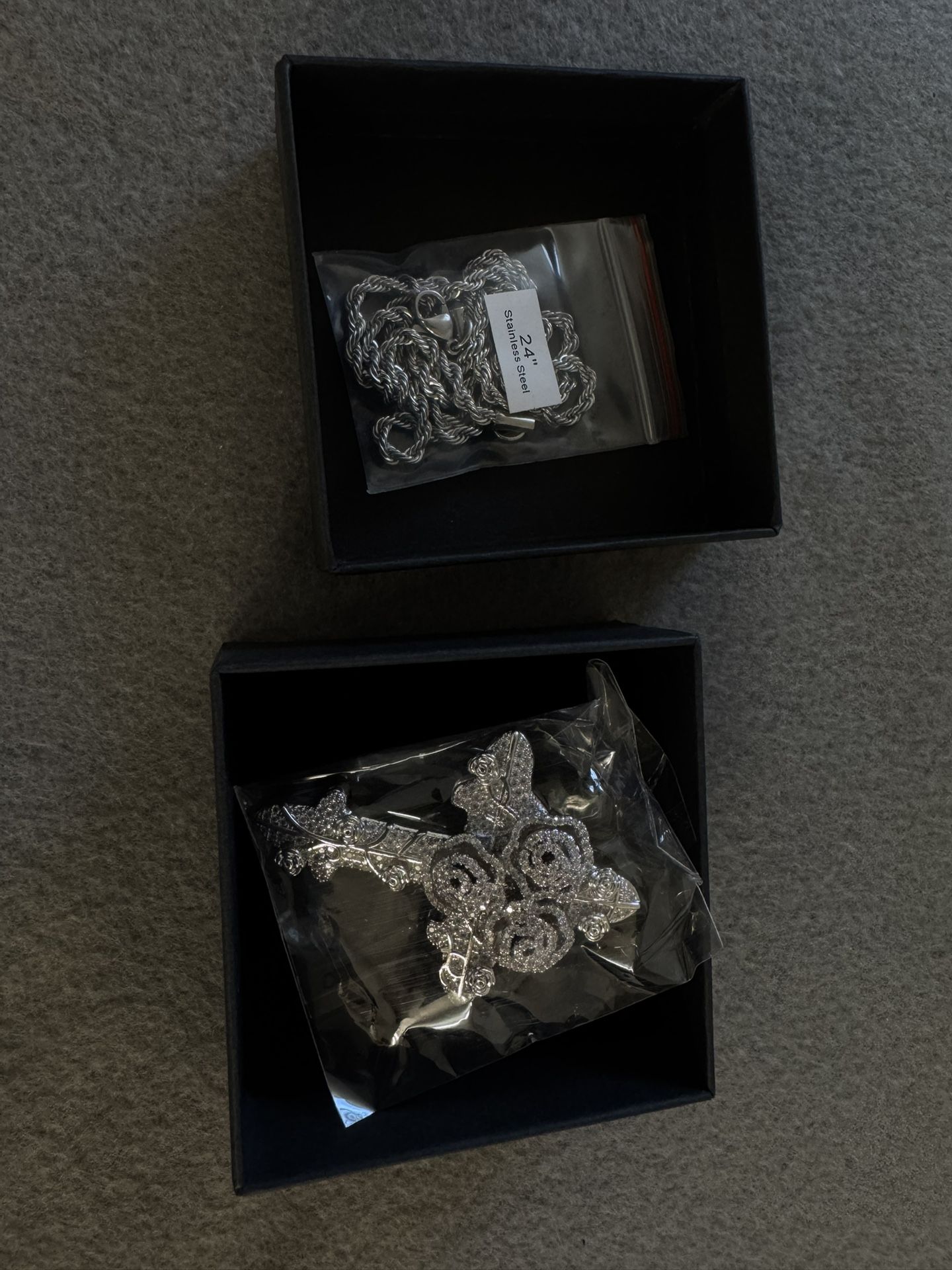 Rose Cross Pendant With Necklace