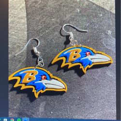 Baltimore, ravens croc charms, dangle earrings