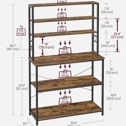 39.4 Inches Baker's Rack for Kitchen with Storage