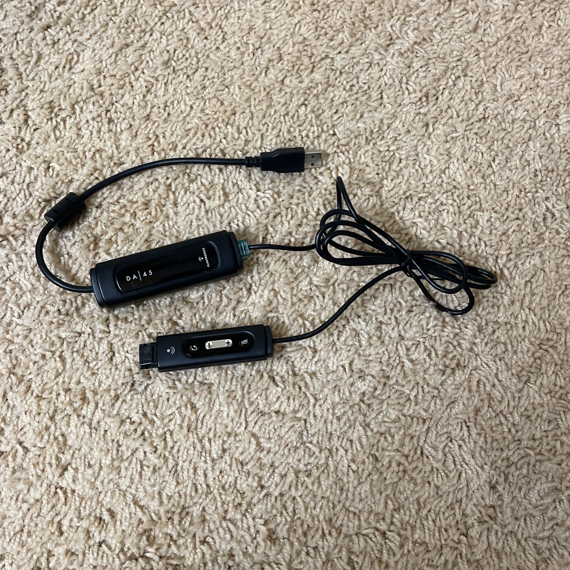 Plantronics DA45 USB to Headset Adapter with Wideband Audio Compatibility