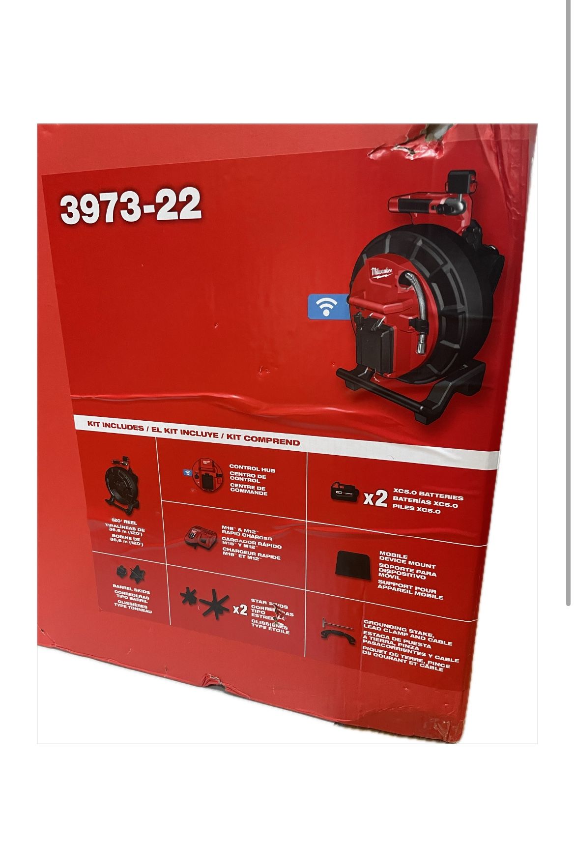 Milwaukee M18 18-Volt Lithium-Ion Cordless 120 ft. Mid-Stiff Modular Pipeline Sewer Inspection Camera System Image Reel Kit  $5499  New