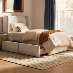 Castlery Dalton Storage (Queen Size Bed) (Beach Linen)