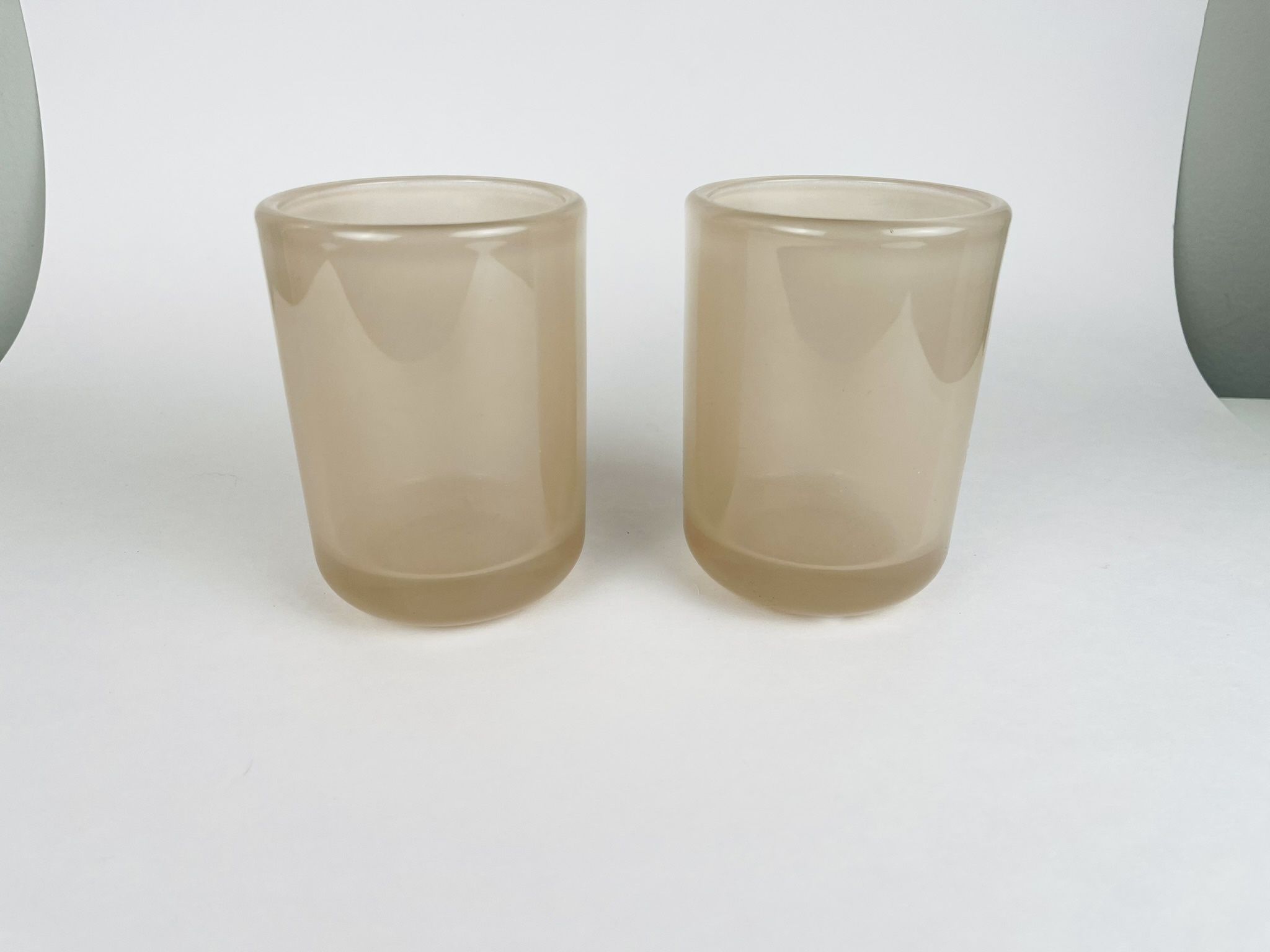 Blush Cream Color Votive Candle Holders Set of 2 4.5 Inch Kirkland EUC
