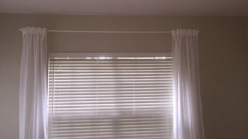 White curtain rod