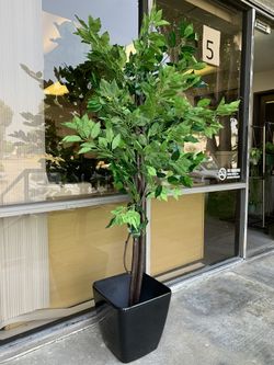 Artificial Benjamin Ficus Tree, Fake Indoor Tree, Faux 5 FT Tree