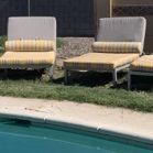 Patio Loungers 2 or 4 Available Steel w/Cushions Mid Century Modern Super Heavy Duty w Cushions