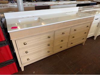 Danby 72 in. Double Sink Freestanding Bathroom Vanity in Platinum Oak with White Engineered Marble Top