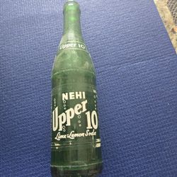 1950s NEHI UPPER 10 lime- lemon Soda Bottle 