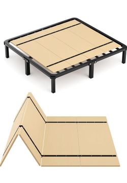 Brand New Foldable Box Spring, Bunkie Board, Bed Support Slats, Bed Boards for Under, Queen 64"X58"