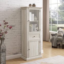 Tall Storage Cabinet with Glass Door