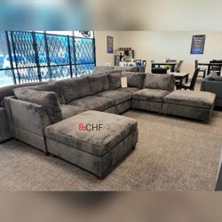 Chenille Modular Living Room Sectional Couch 