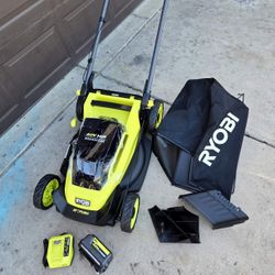 RYOBI 40V Lawn Mower Kit with fast charger and 6ah battery