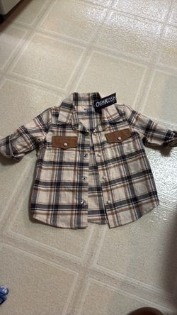 Oshkosh Brown Plaid BabyBoys top 18M