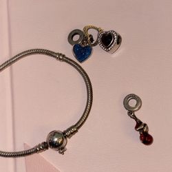 Pandora Bracelet With 2 Charms NO SPIDER MAN CHARM