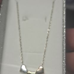 925 ITALY  STERLING SILVER HEARTS NECKLACE