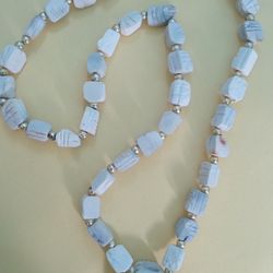 Boho Chunky White Stone Necklace 