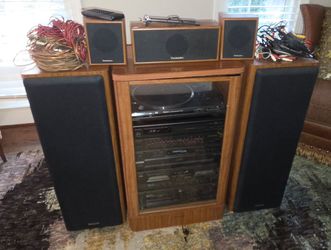 Vintage 90's Technics Home Stereo System - Y2k 5 disc CD, Turntable, Cassette, Tuner, Amp, Speakers