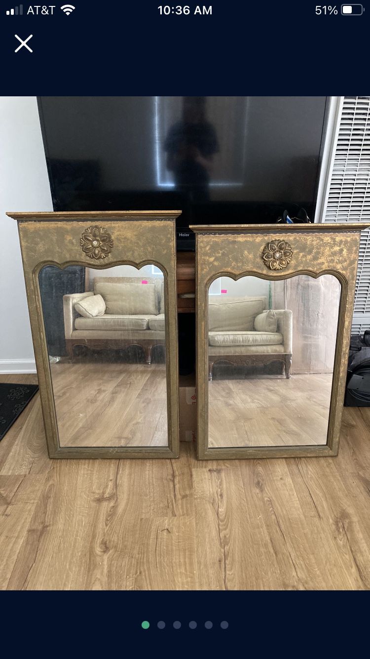 Antique Vintage Wood Mirrors 