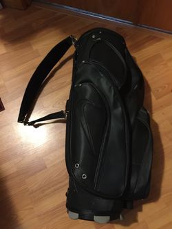 Nike 14 Way 9 Pockets Unisex Black Cart Golf Bag leather.