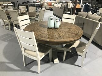 Brand new rustic round dining table