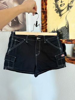 Dickies Shorts Women’s Size 26 Black Carpenter Hammer Loop Cargo Short Shorts
