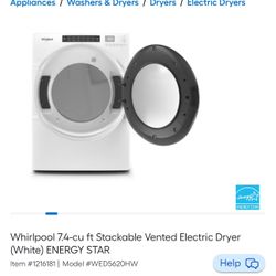 Whirlpool electric Dryer 
