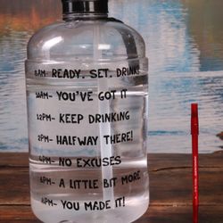 PREMIUM GRIP Gallon Motivational Gym Water Bottle 