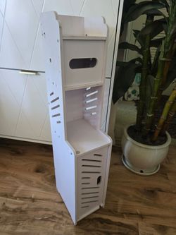 Narrow wooden storage cabinet unit
