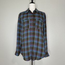 Anthropologie Pilcro The Romy Plaid Relaxed Button Down Shirt