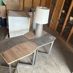 ✨ Matching End Tables + 2 Lamps – Clean & Stylish Set