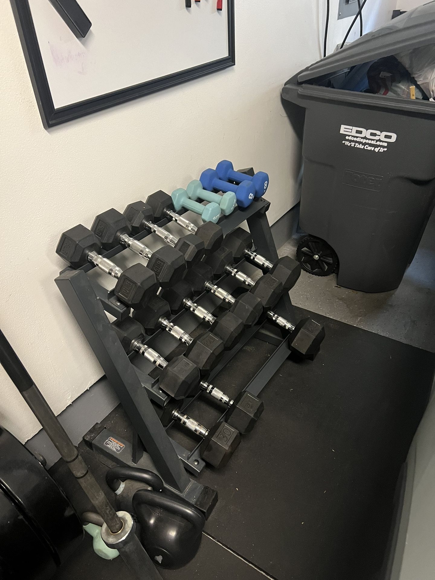 Free Weights + Weight Rack 