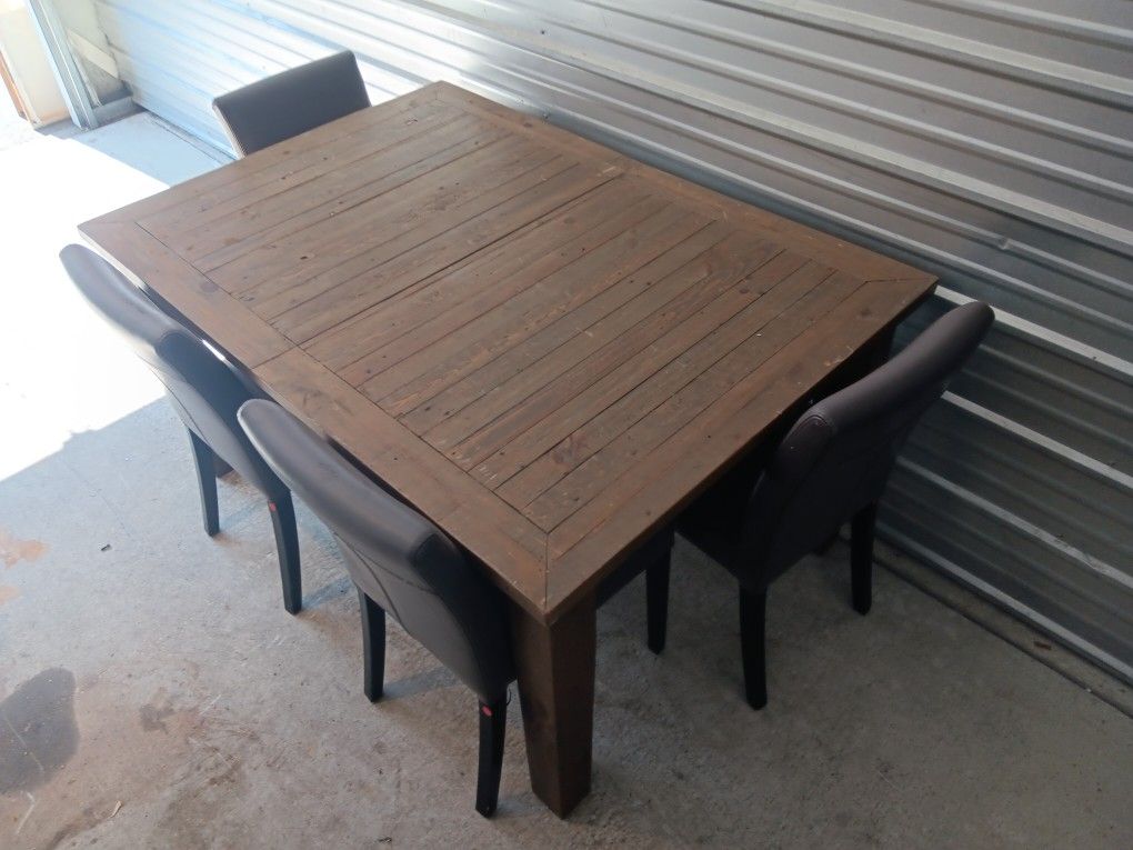 Solid Wood Table And Chairs