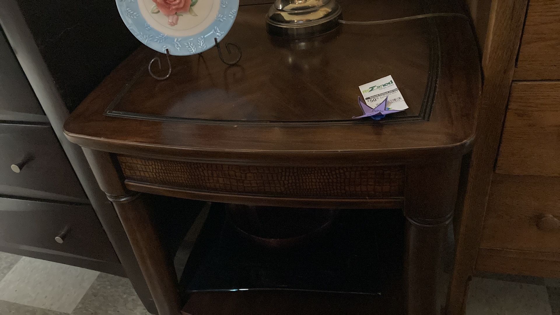 Cherry Wood 2 Tier End Table