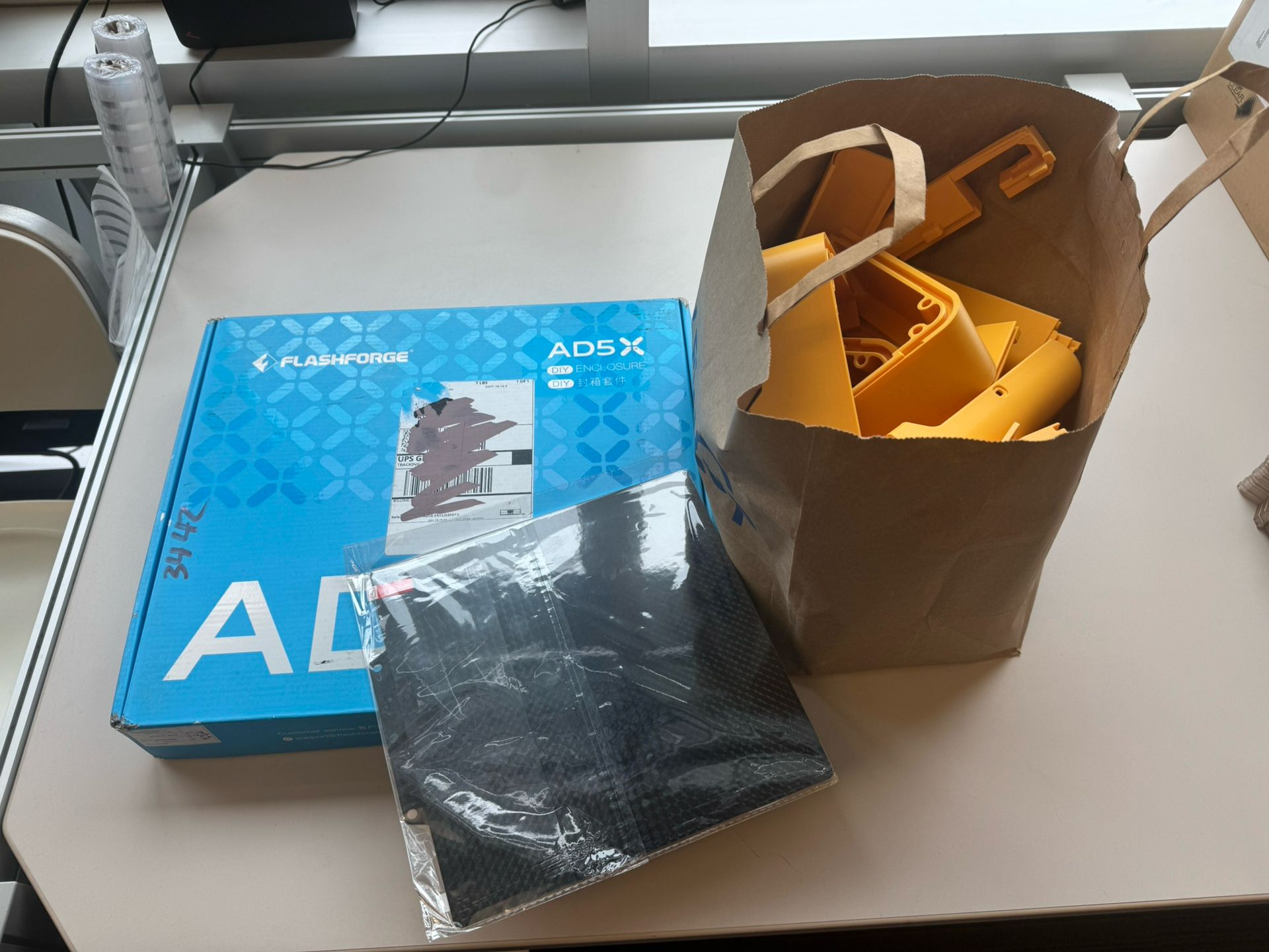 Flashforge AD5X Enclosure With Printed Frame And Decorative Plate