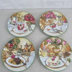 Rochard Limoges France Dessert 7 3/16" Plates Set of 4


