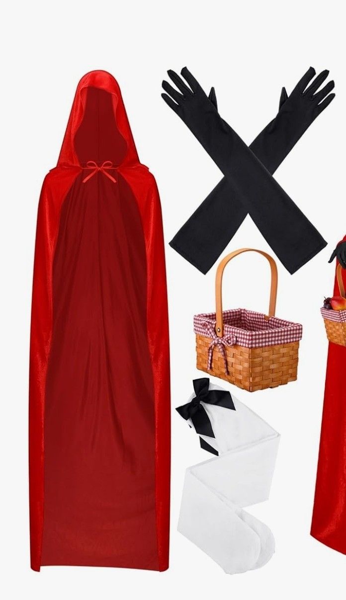Little Red Riding Hood Halloween Accessories And Red Cape
