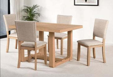 Brand New Natural Tone 5pc Dining Table Set