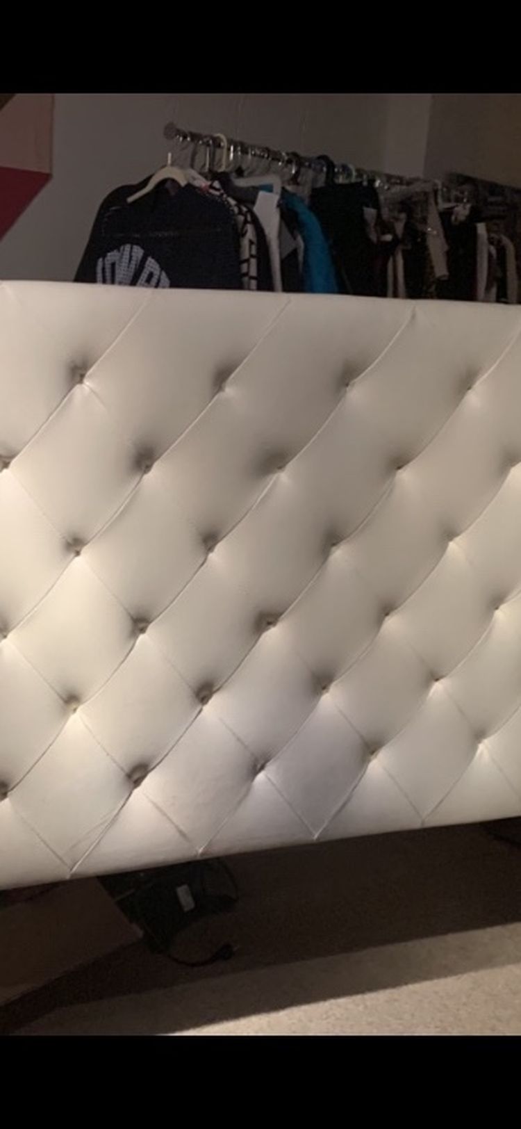 Tufted Vinyl Queen Size Headboard and Frame