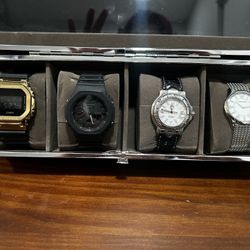 4 Watch Set 1. Tag Heuer 2. Casio 1. Emporio Aramañi