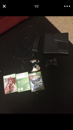 Xbox with games all CORDS 2 controllers