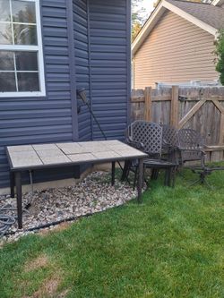 7pc outdoor dining table and chair set