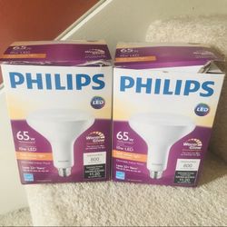 New Philips BR40 White 65W LED Light bulbs x2