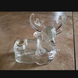 Glass Deer Candle Holder 