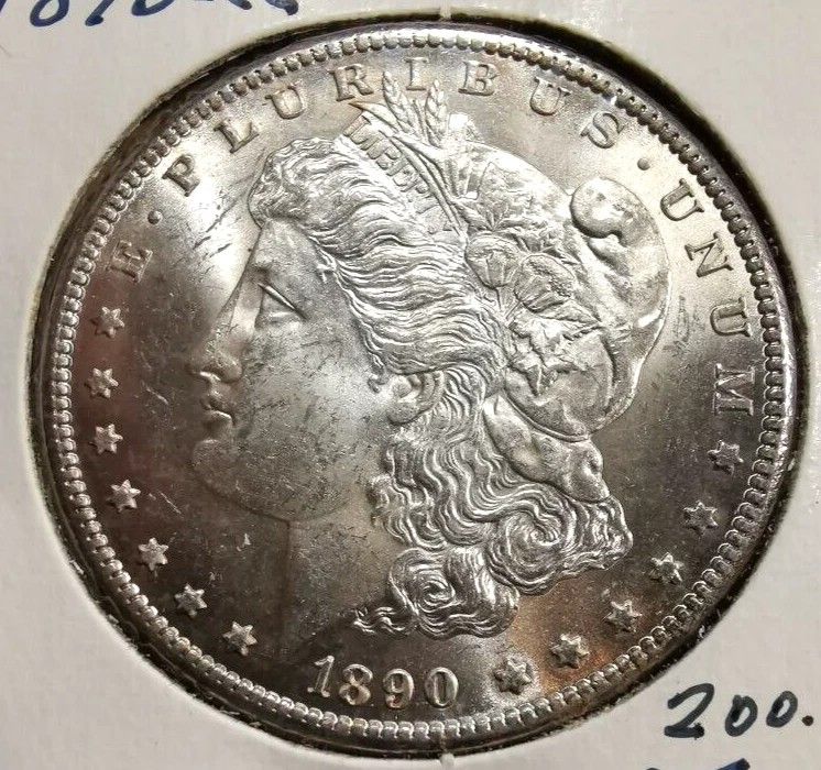 1890-CC $1 Morgan Silver Dollar BU - 90% Silver