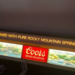 Vintage 1970s Coors Beer 3D Mountain Bar Sign Light