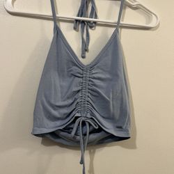 Blue hollister halter top