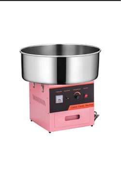 Commercial Cotton Candy Machine, 1000W Electric Pink Candy Maker with Stainless Steel Bowl, Sugar Scoop, Ideal for Parties, Birthdays used one time (E
