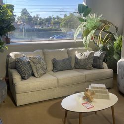 Traemore Beige Linen Queen Sofa Sleeper