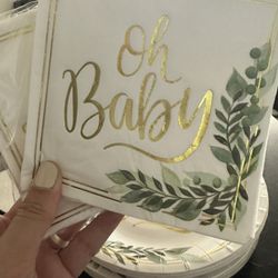 Oh Baby matching paper plates, napkins, & cup