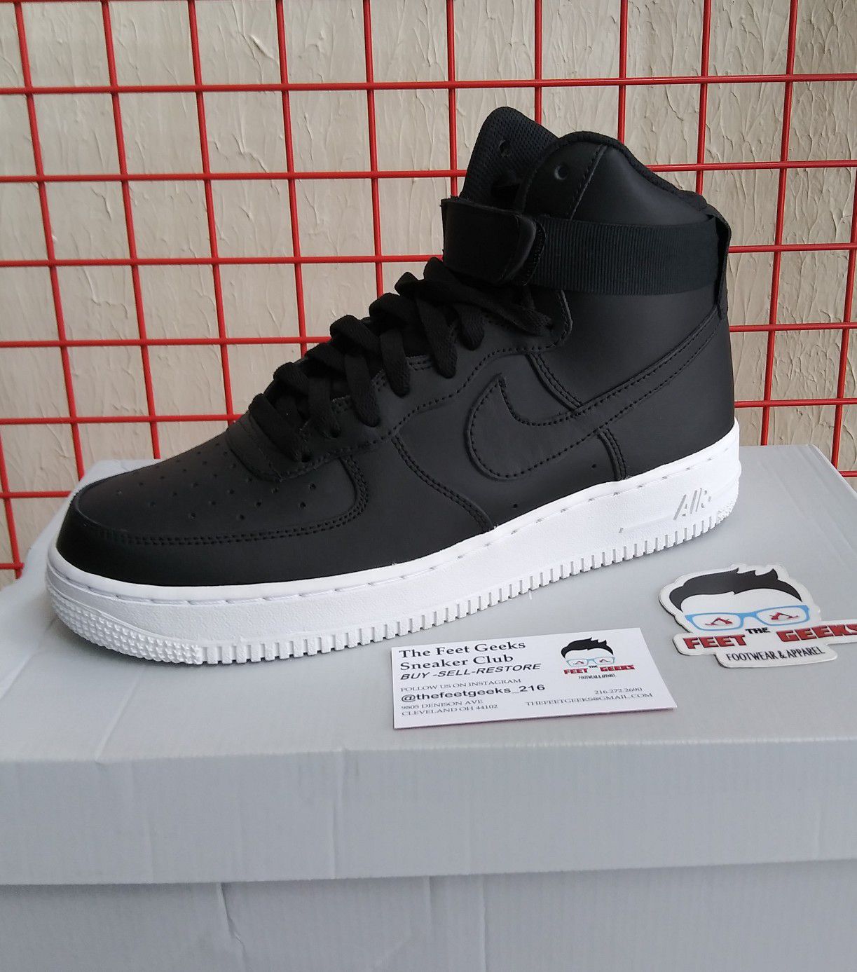 NIKE AIR FORCE 1 HIGH BLACK WHITE SIZE 8.5 US MEN SHOES NEW WITH BOX $135